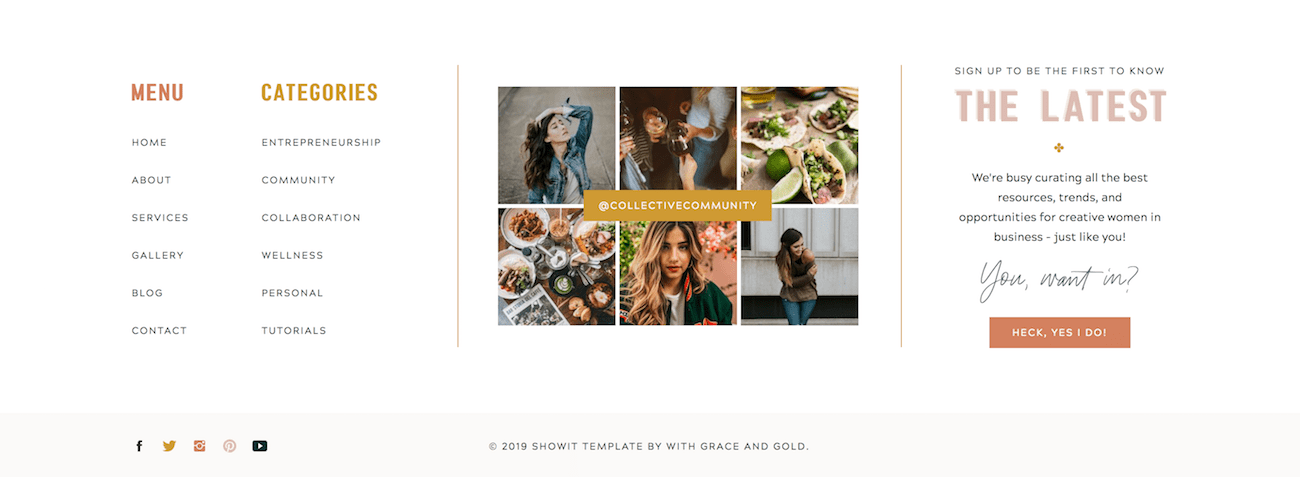  Footer from Collective Template by  With Grace and Gold  