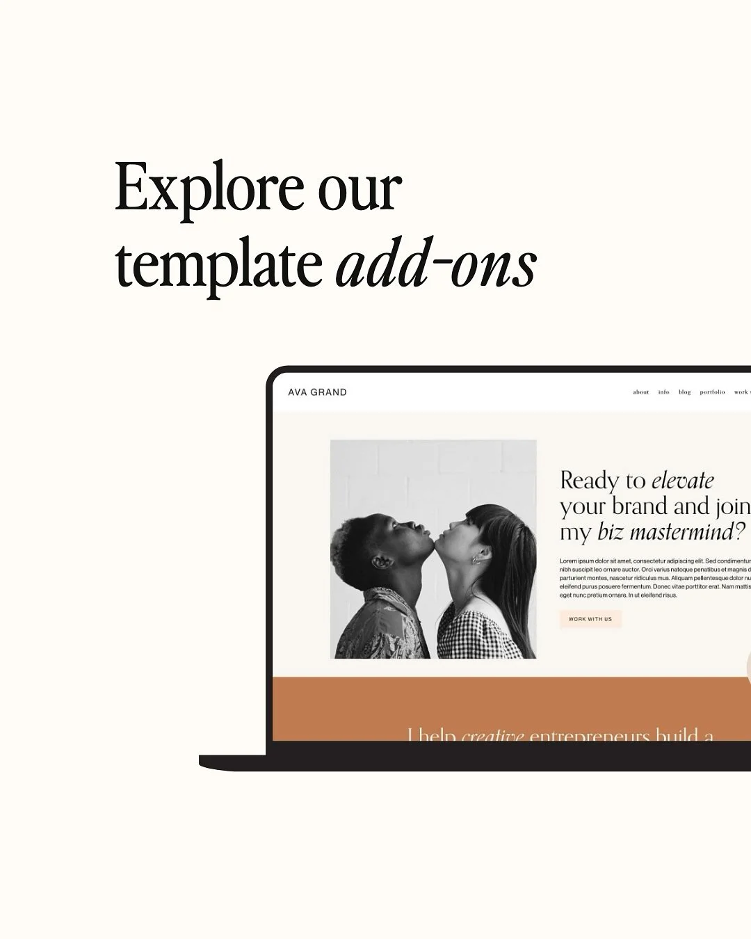 Do you know about our add-on pages?👇

Our add-on pages are designed to match your Squarespace template perfectly, so you can expand your site to fit your needs while keeping your brand consistent (and stunning 🤩)

✨ Sales page: Not only good-lookin