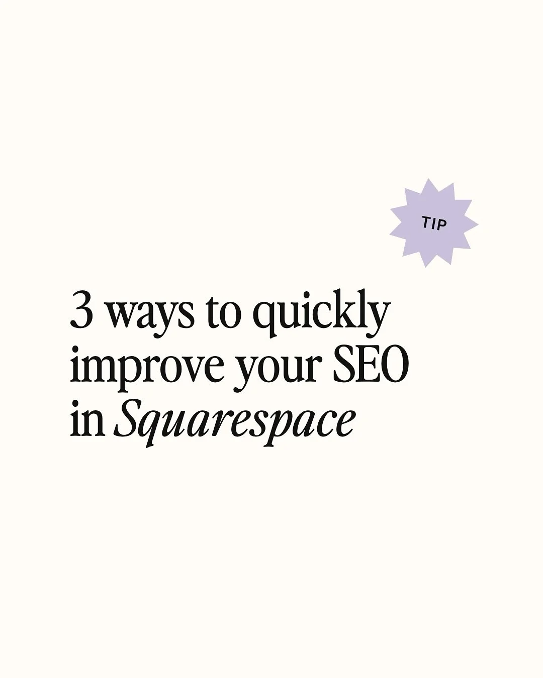 If you want to start improving SEO on your Squarespace website, here are 3 super simple changes you can make today that actually make a difference 👇
⭐️ Clean URLs: Use short, keyword-rich URLs that describe what’s on the page. Avoid random nu