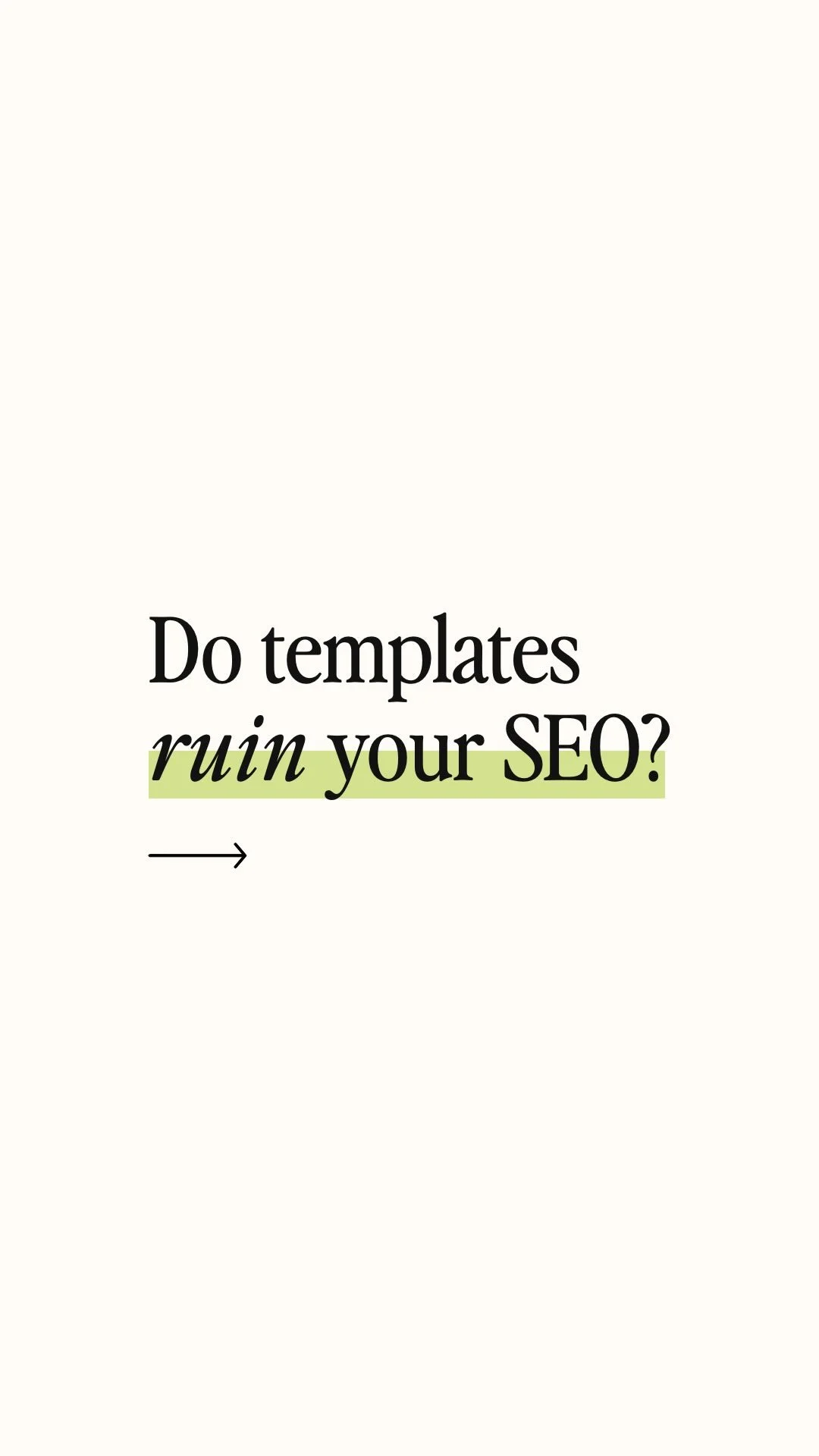 Short answer: no ✨
And even better news… a good template could actually HELP your SEO 👀
We get this question all the time and we’re digging into it in one of our latest YouTube videos! Link in bio to go watch 🔗