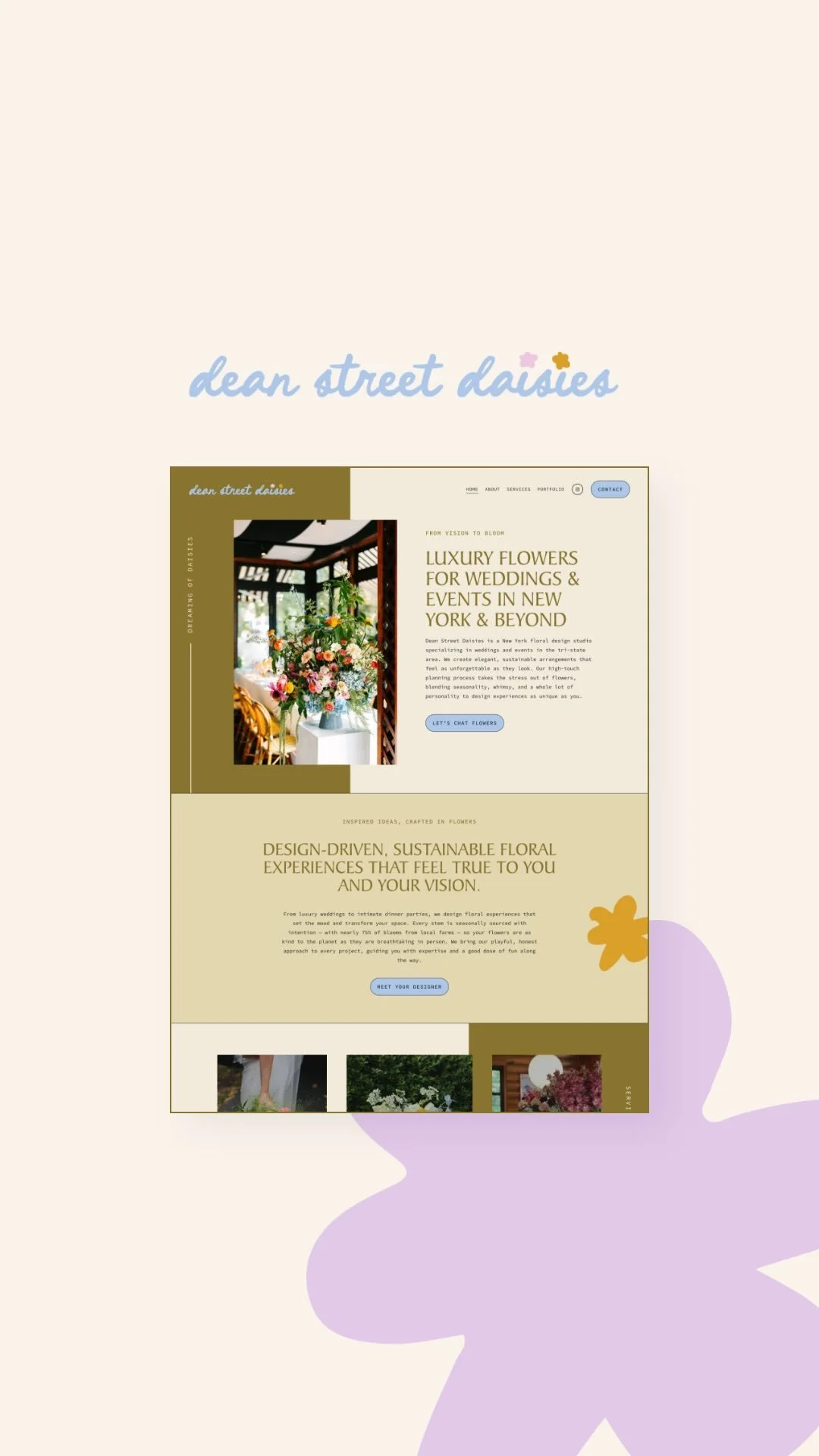 Karina came to us looking for a fun, colorful, and eclectic website filled with her brand’s personality 🌼
... and we are obsessed with how it turned out!
We started with our Unearth Squarespace template and created an online home for @deanst