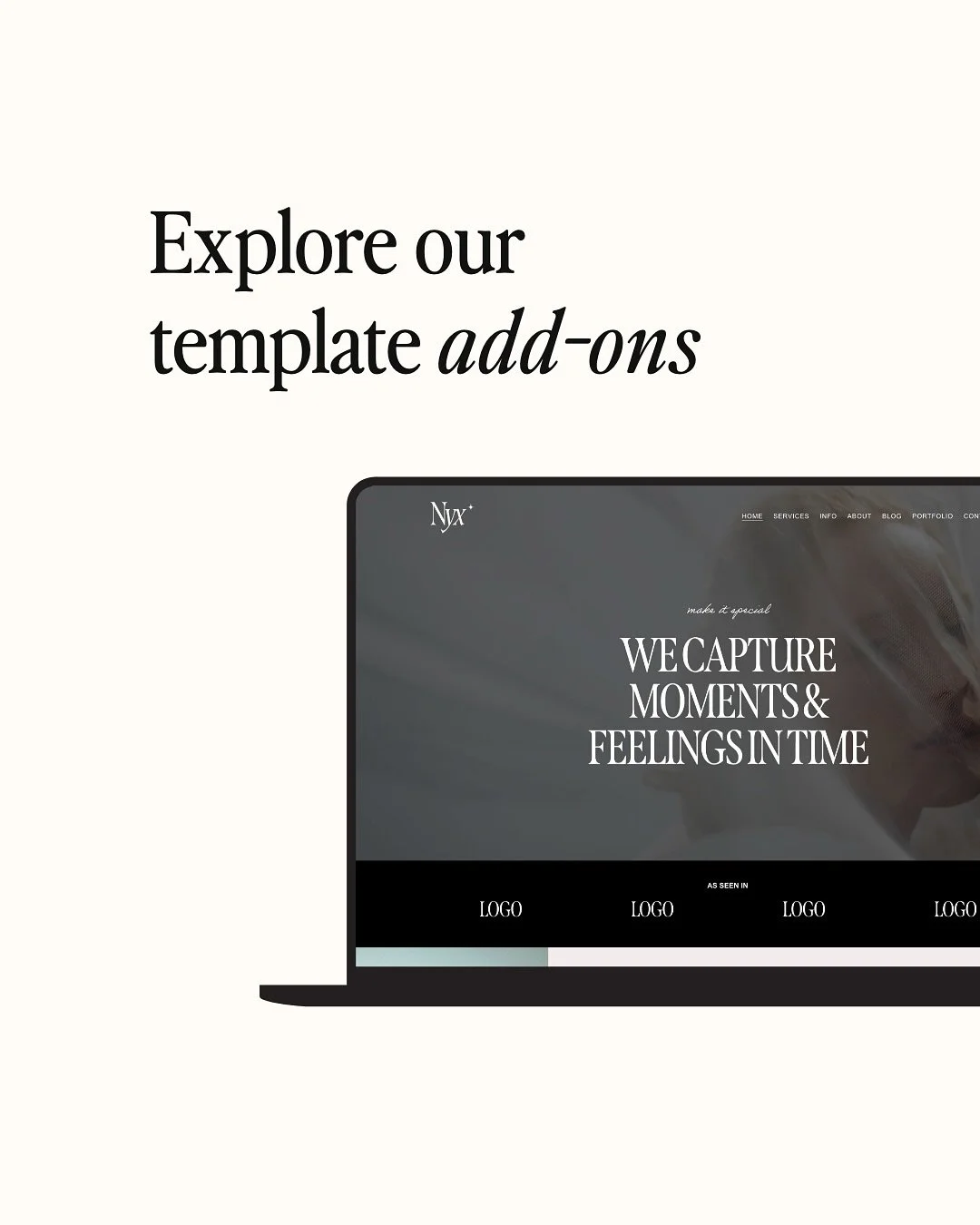 All of our Squarespace templates come with everything you need (and more!) to launch your website, but in case you&rsquo;re looking for something a little more specific for your brand, we&rsquo;ve got you covered there too 🫶

We have a full suite of