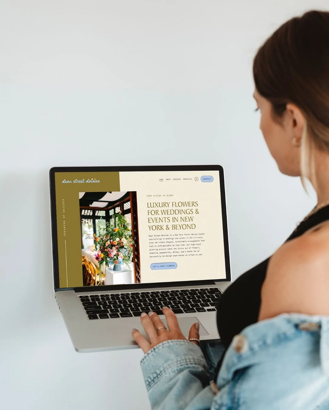 The brief: a custom website that feels high-end, editorial, and gives future clients the vibe before they even book a consult. ✨

Karina of Dean Street Daisies wanted more life, more whimsy, more color infused into her website &mdash; something that 