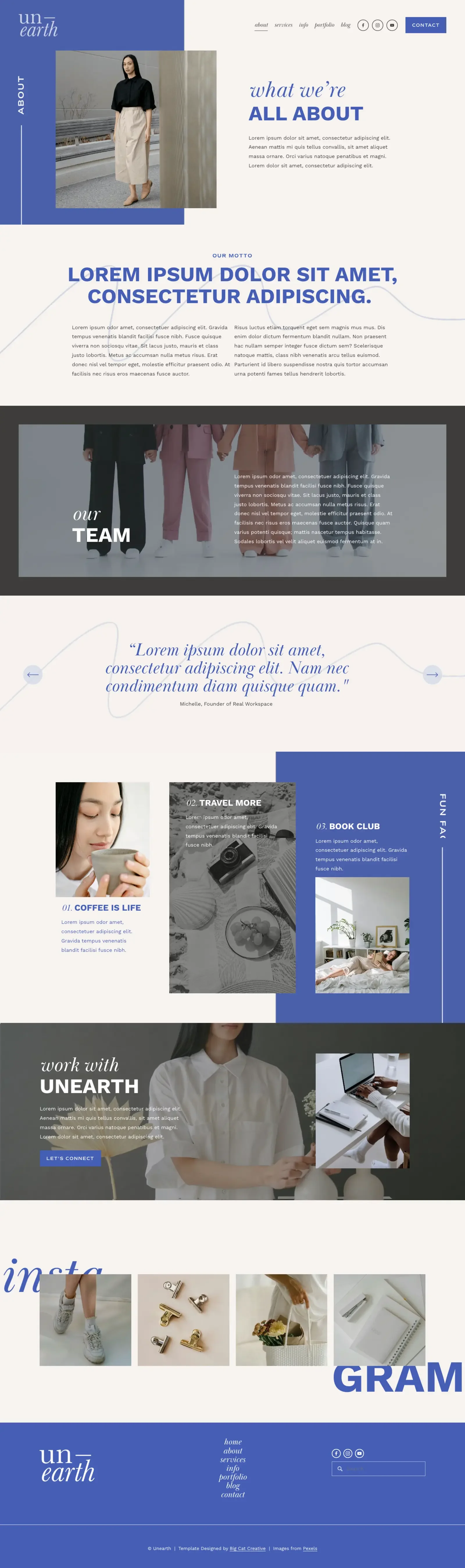 Unearth Website Template