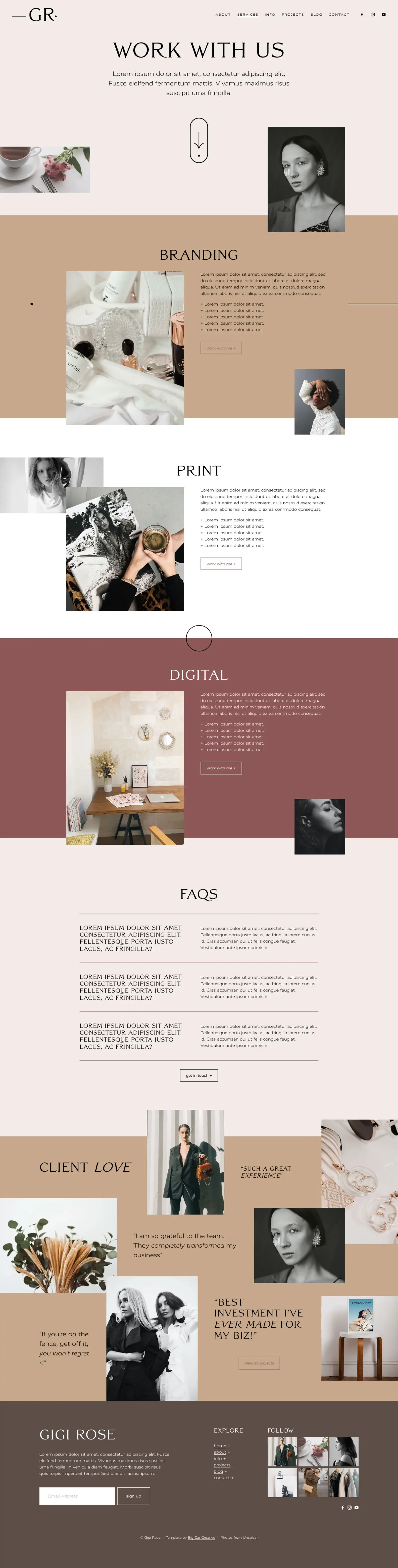 Gigi Rose Website Template