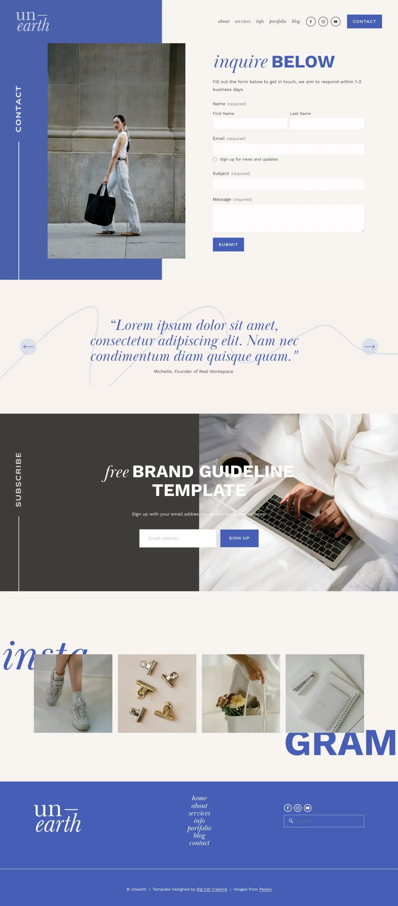 Unearth Website Template