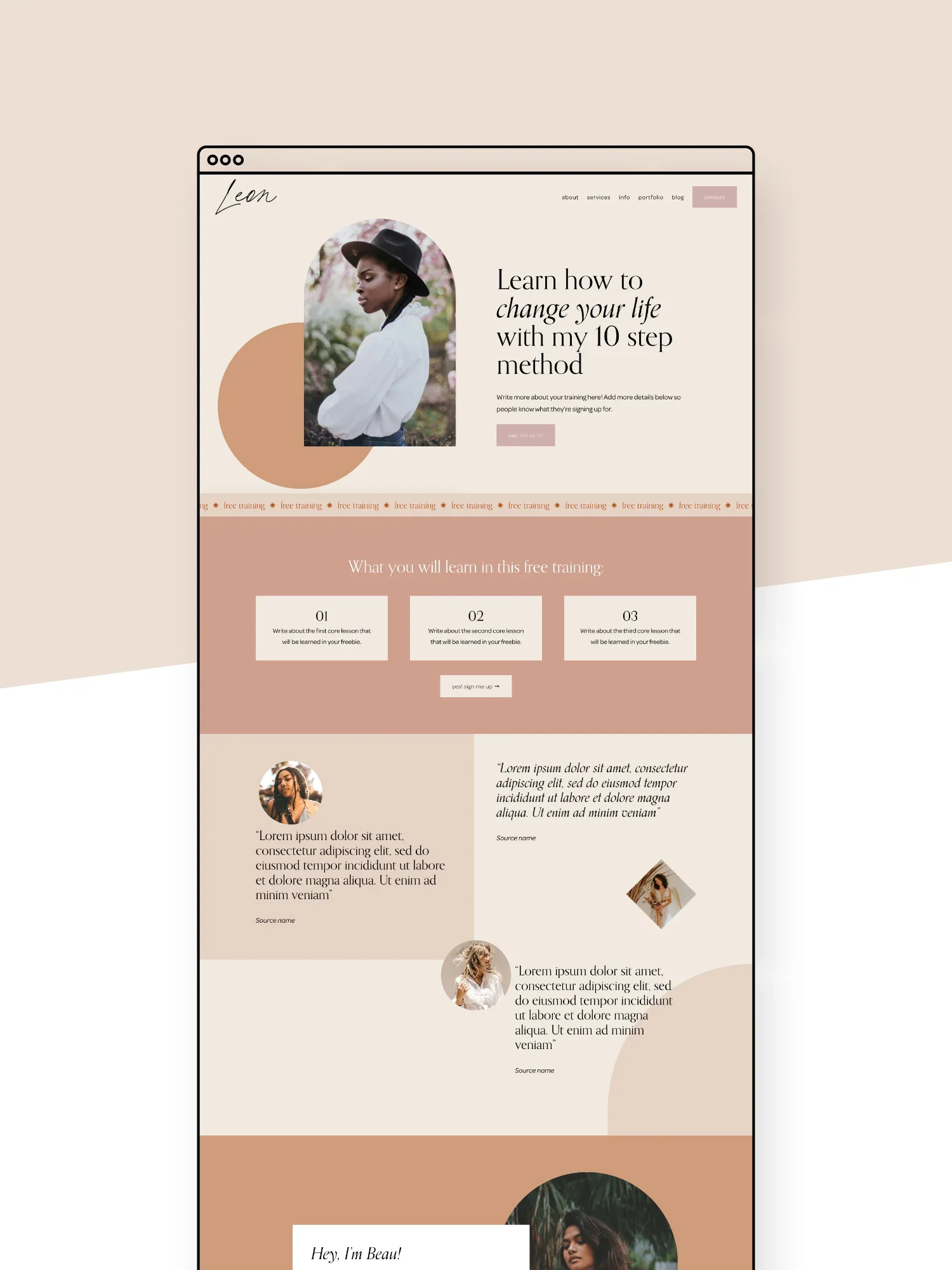 Leon Freebie Page Template