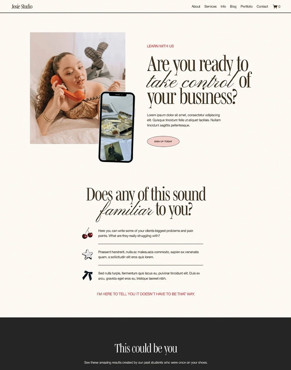 Josie Sales Page Template