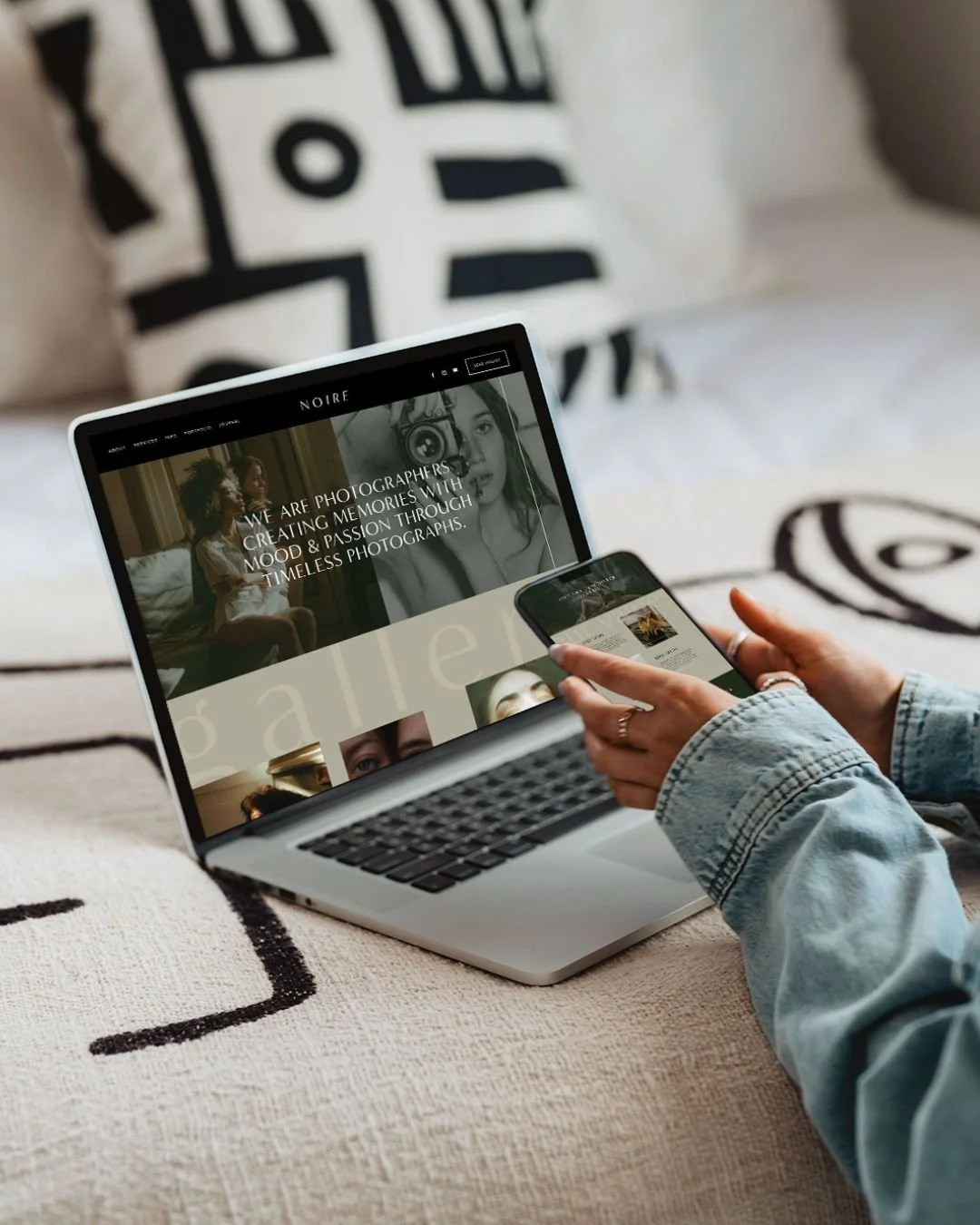 Best Website Templates for Photographers - Noire Squarespace Template by Big Cat Creative