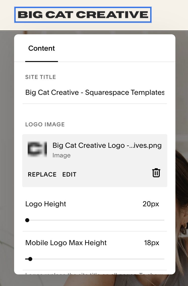 Adding a site title to your Squarespace site