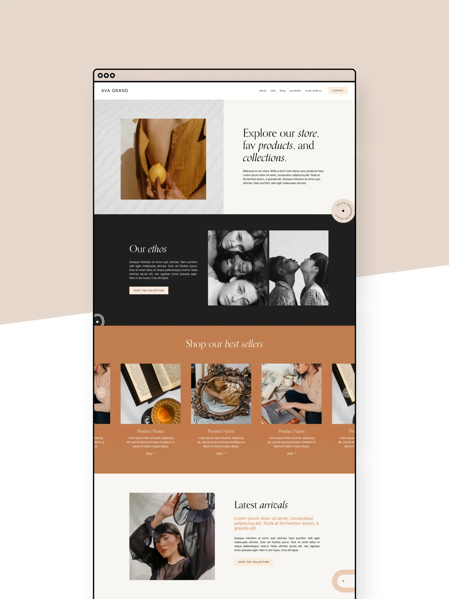 Ava Grand Shop Page Template