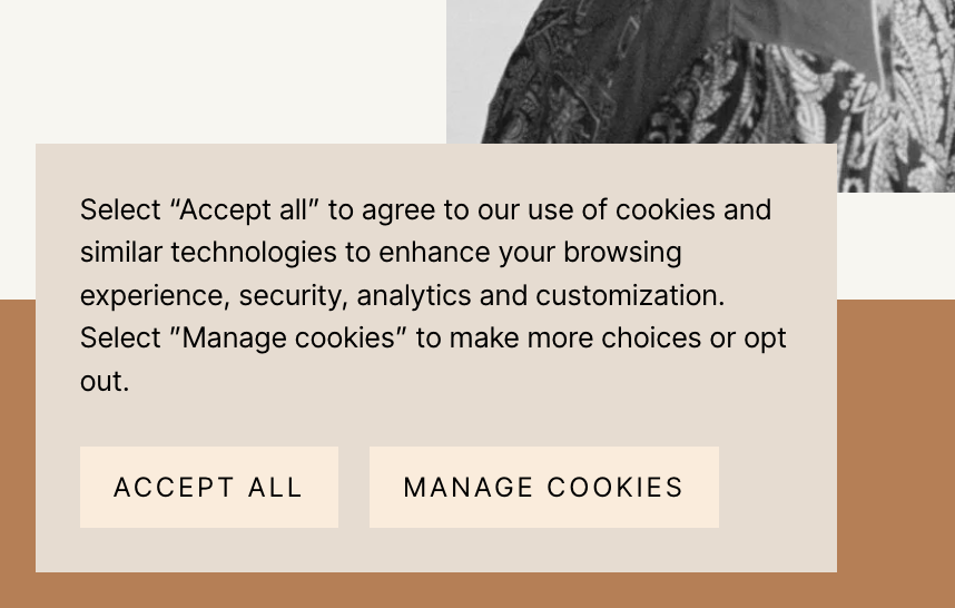 Cookie banner in Squarespace
