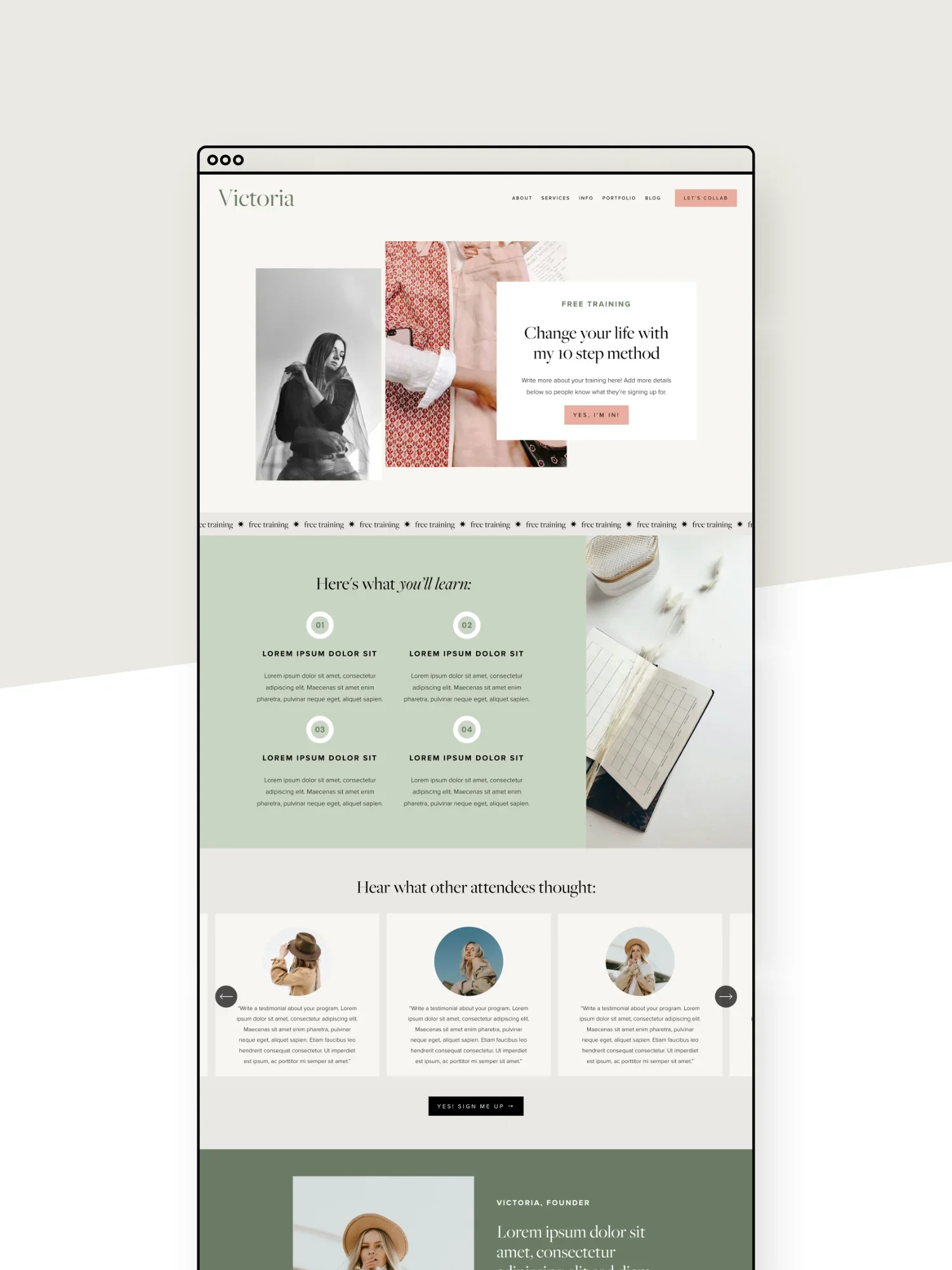 Victoria Freebie Page Template