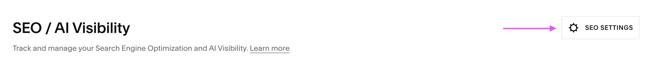 Accessing SEO site settings in Squarespace