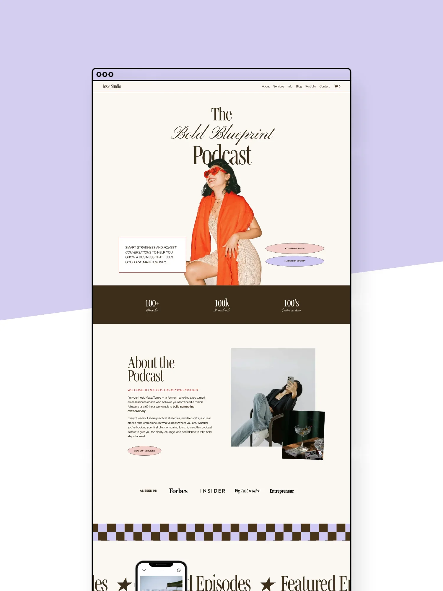 Josie Podcast Page Template