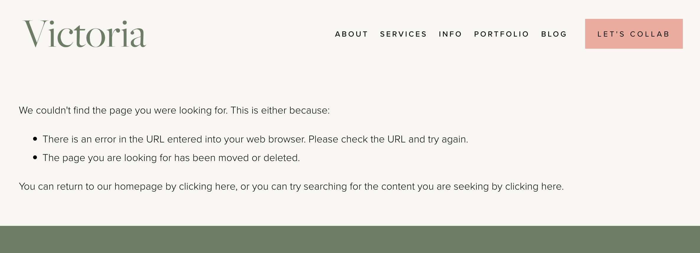 Default Squarespace 404 page
