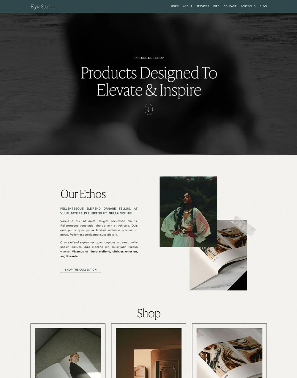 Elyra Shop Page Template