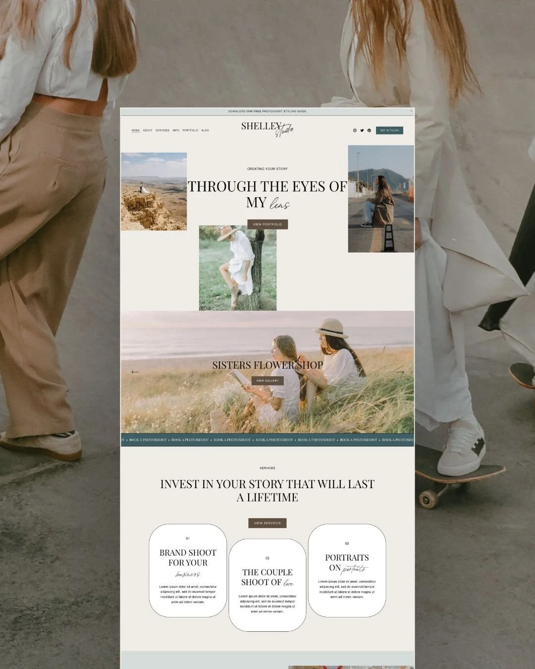 Best Website Templates for Photographers - Shelley Squarespace Template by Big Cat Creative