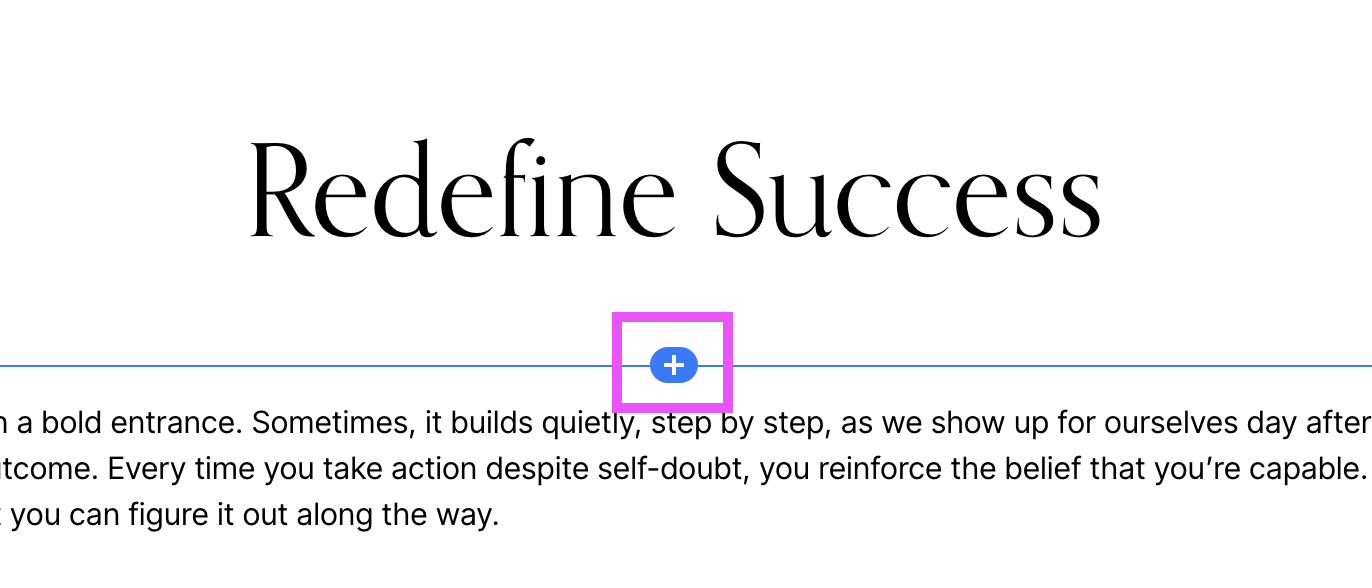 add a new block in a Squarespace blog post