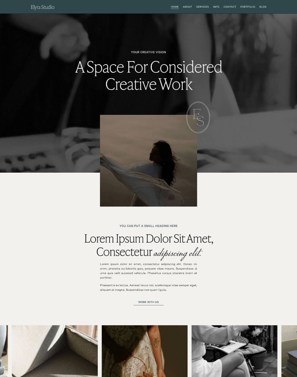 Elyra Premium Squarespace 7.1 Website Template