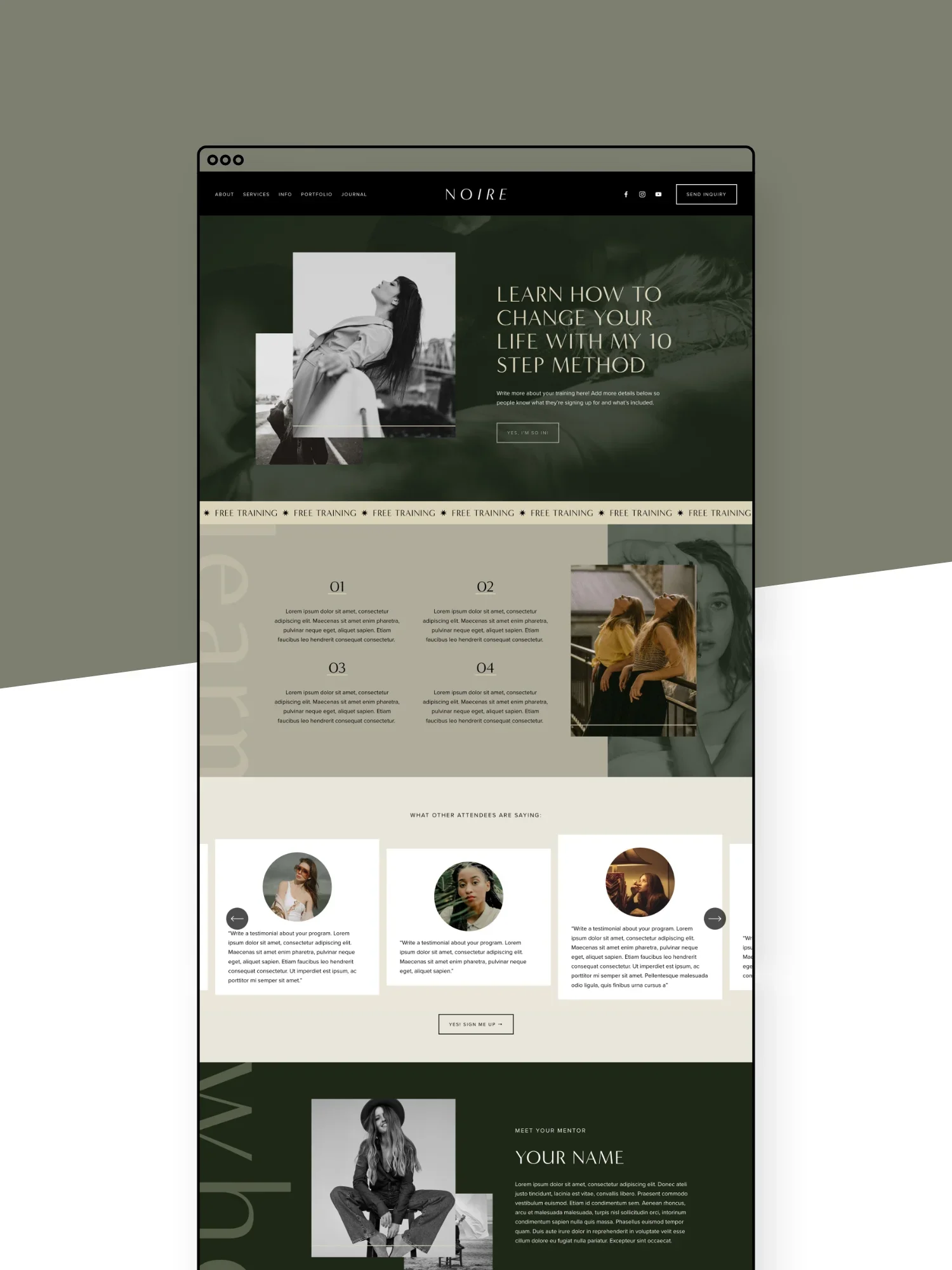 Noire Freebie Page Template
