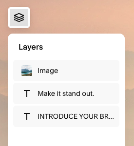 Layers panel in Squarespace