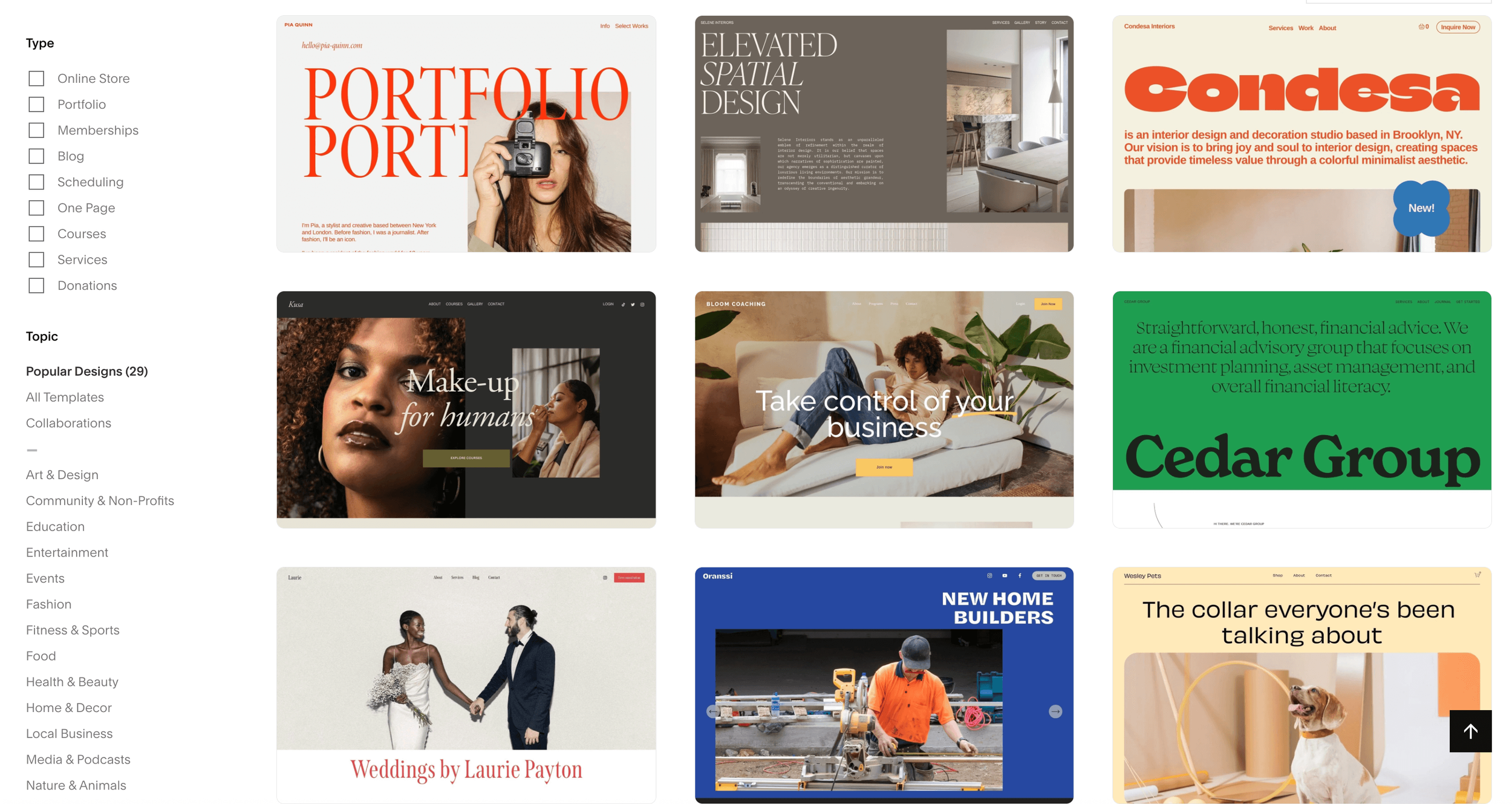 Free Squarespace Website Templates