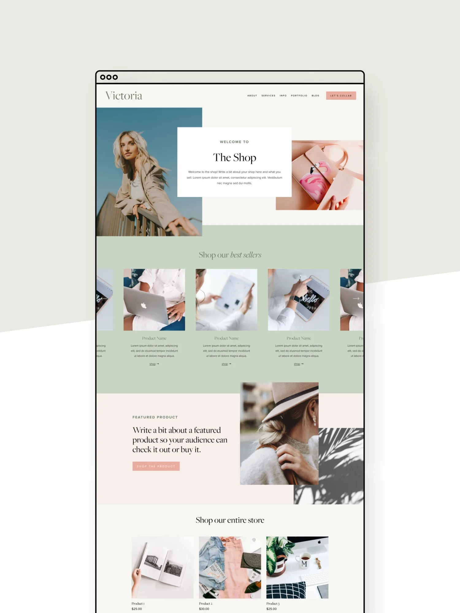 Victoria Shop Page Template