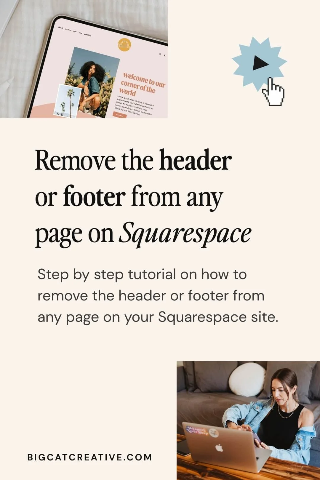 How to Remove the Header (or Footer) from a Page in Squarespace — Big