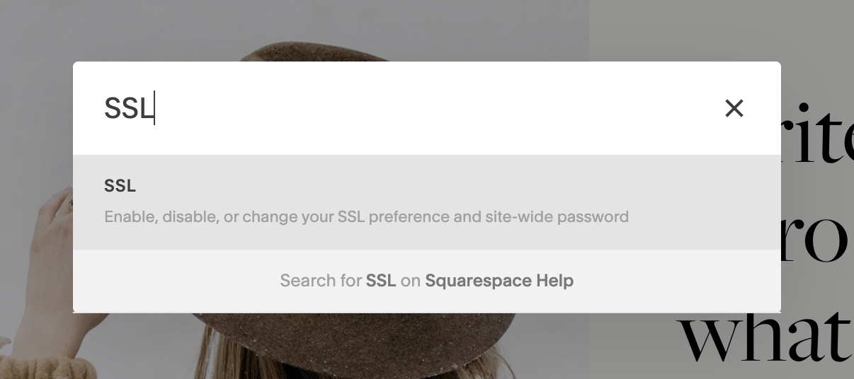 access SSL settings on your Squarespace site
