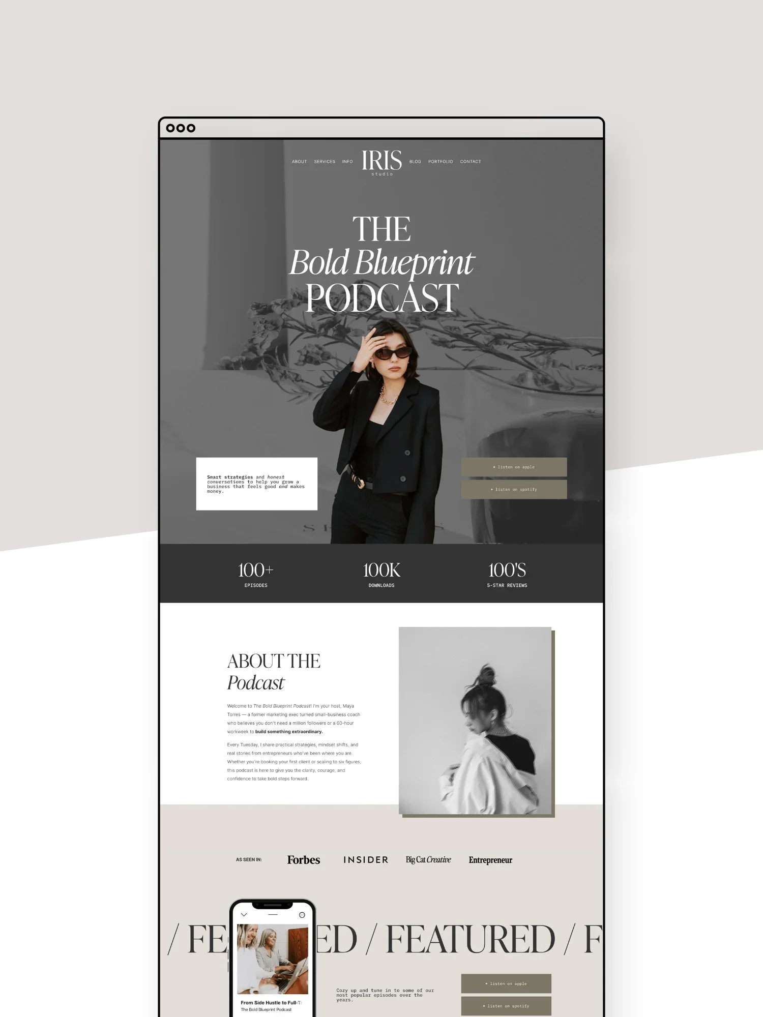 Iris Podcast Page Template
