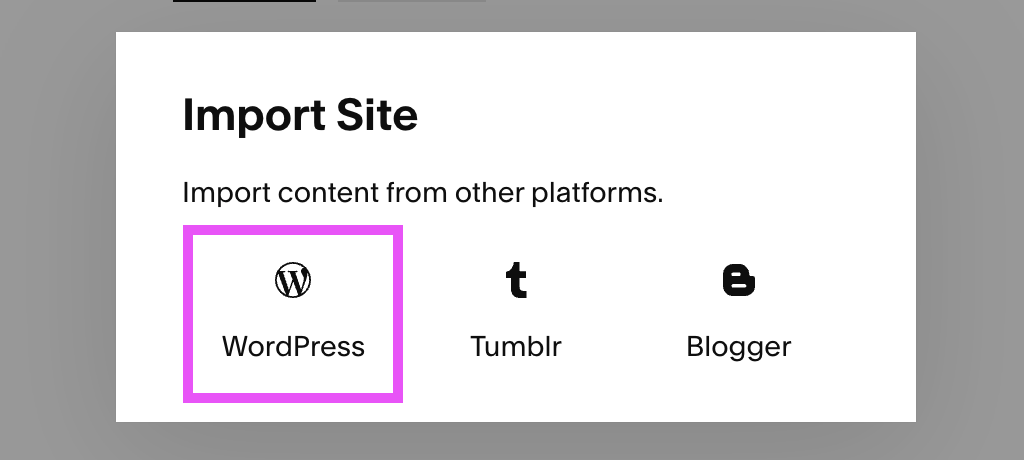 Importing Wordpress content to Squarespace