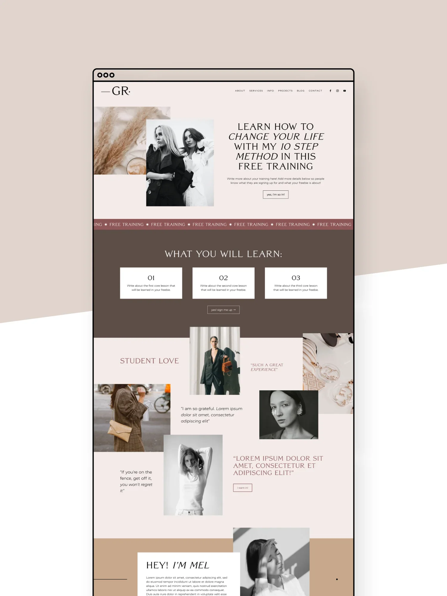 Gigi Rose Freebie Page Template
