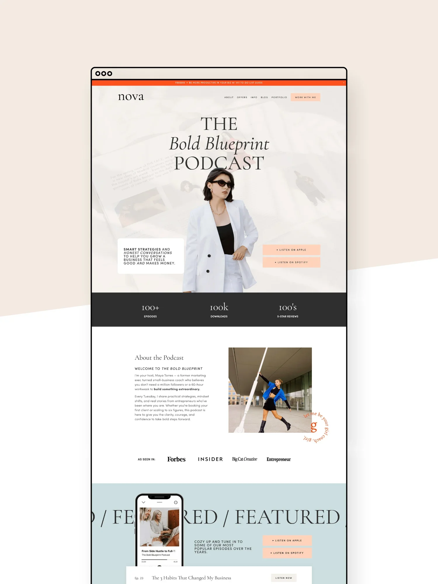Nova Podcast Page Template