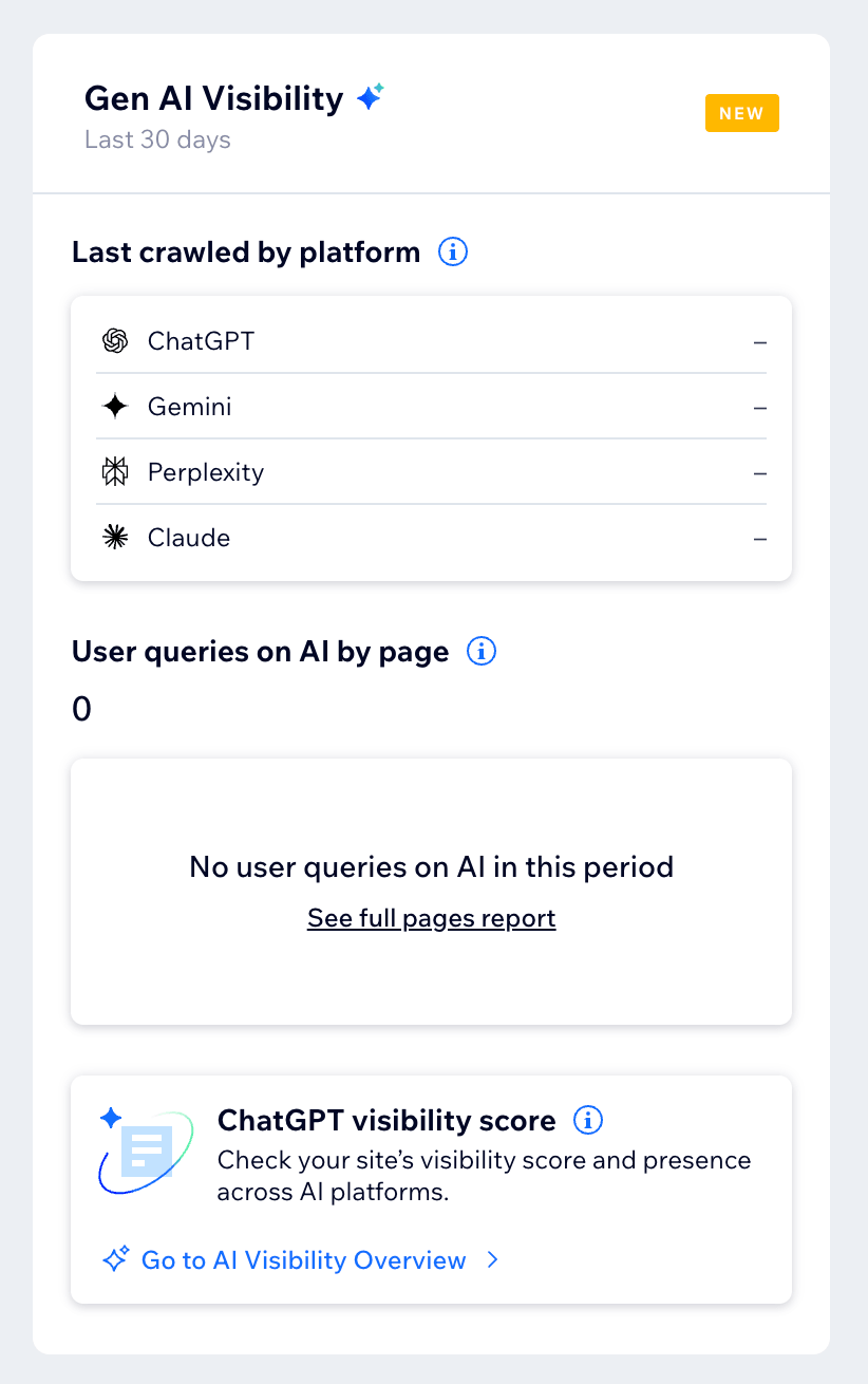 Wix Gen AI visibility