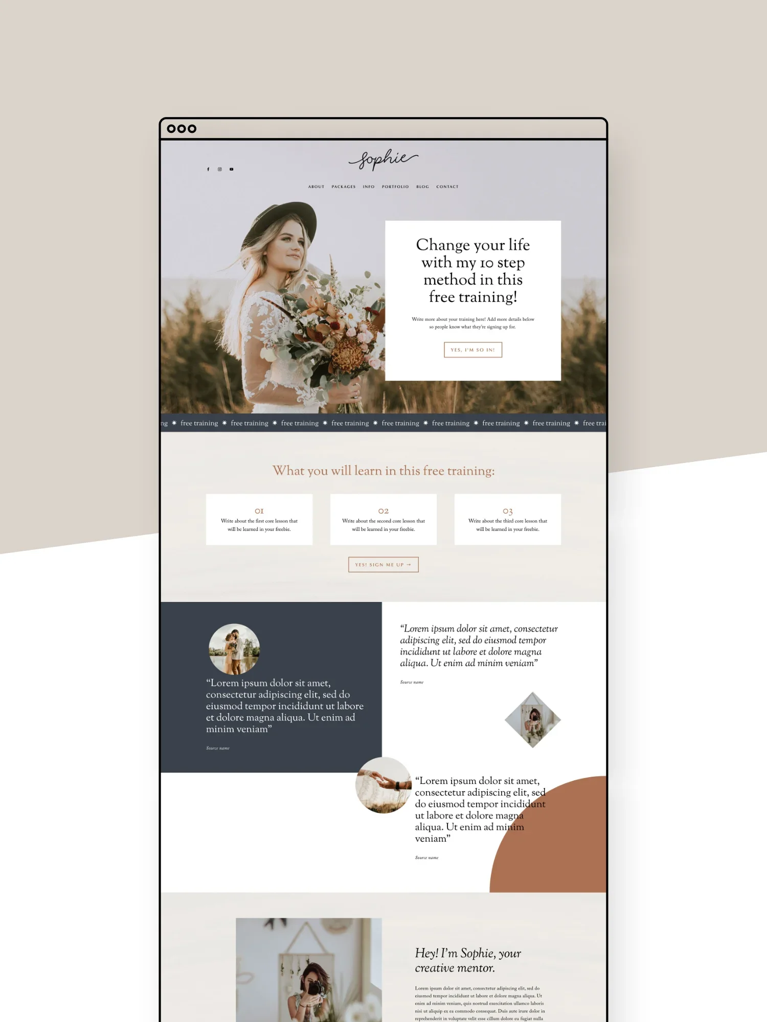 Sophie Freebie Page Template