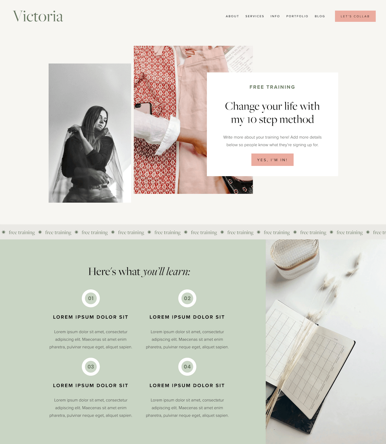 Victoria Template Freebie Page