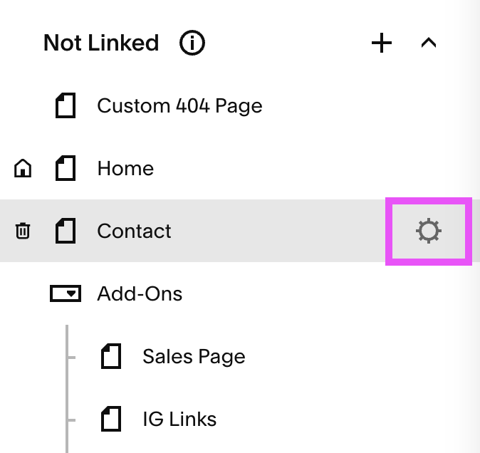 Enable page in Squarespace