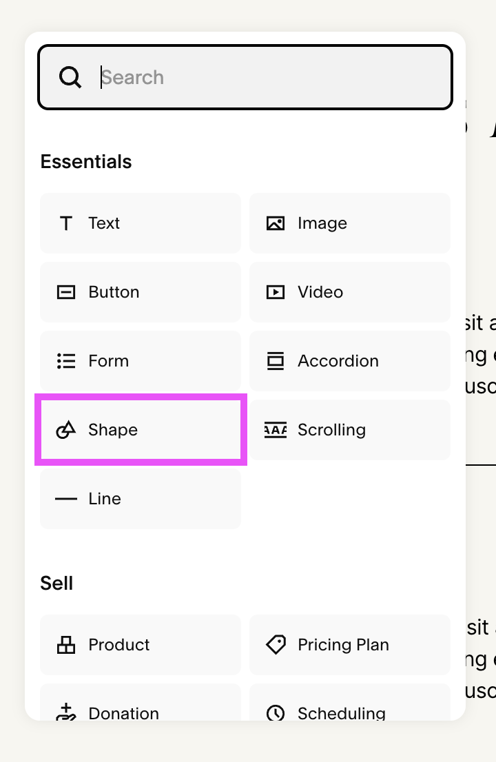 Adding a shape block to your Squarespace site