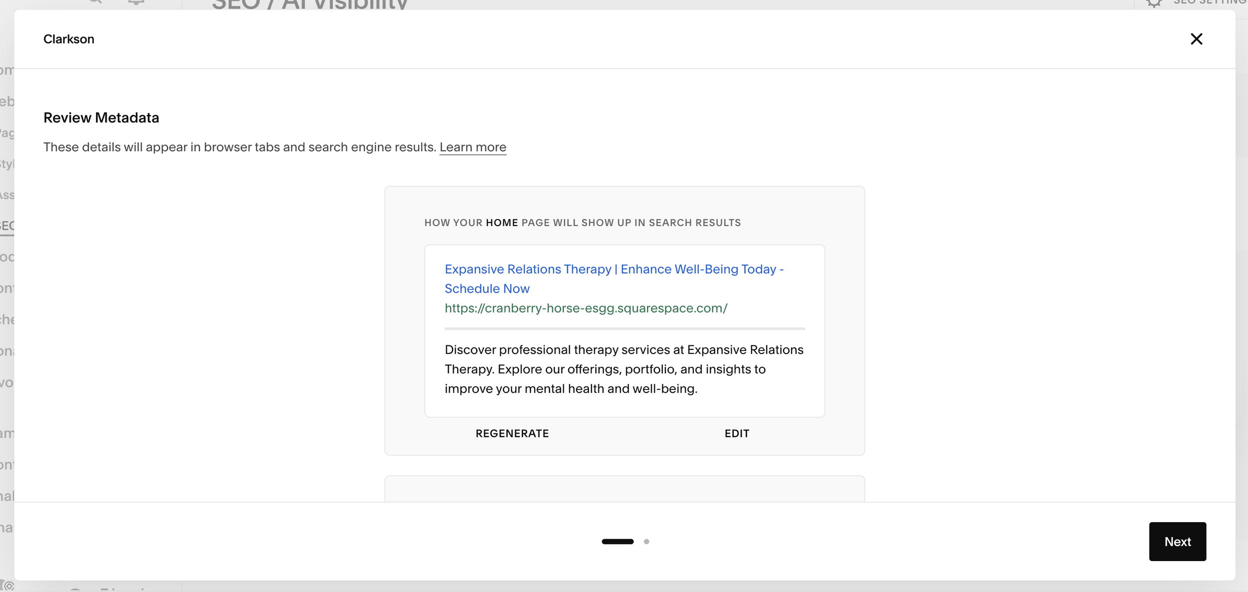 Adding page meta descriptions in bulk in Squarespace