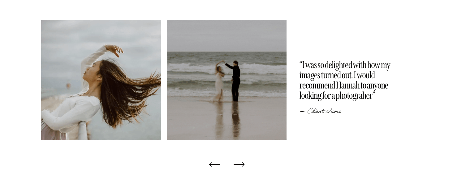 5 Must-Haves for a High-Converting Photography Website - Review Slider in the Nyx Squarespace Template