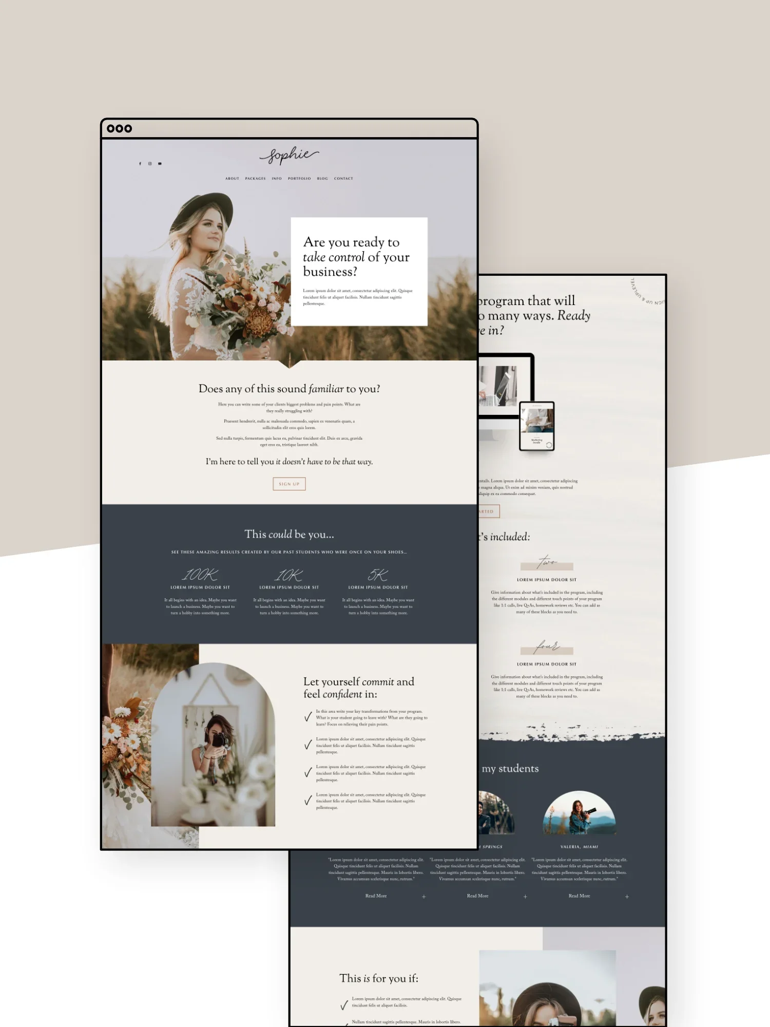 Sophie Sales Page Template