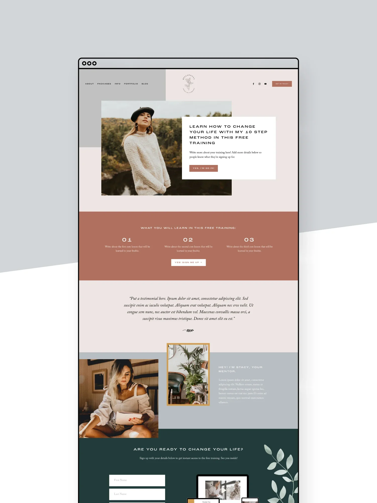 Belladonna Freebie Page Template
