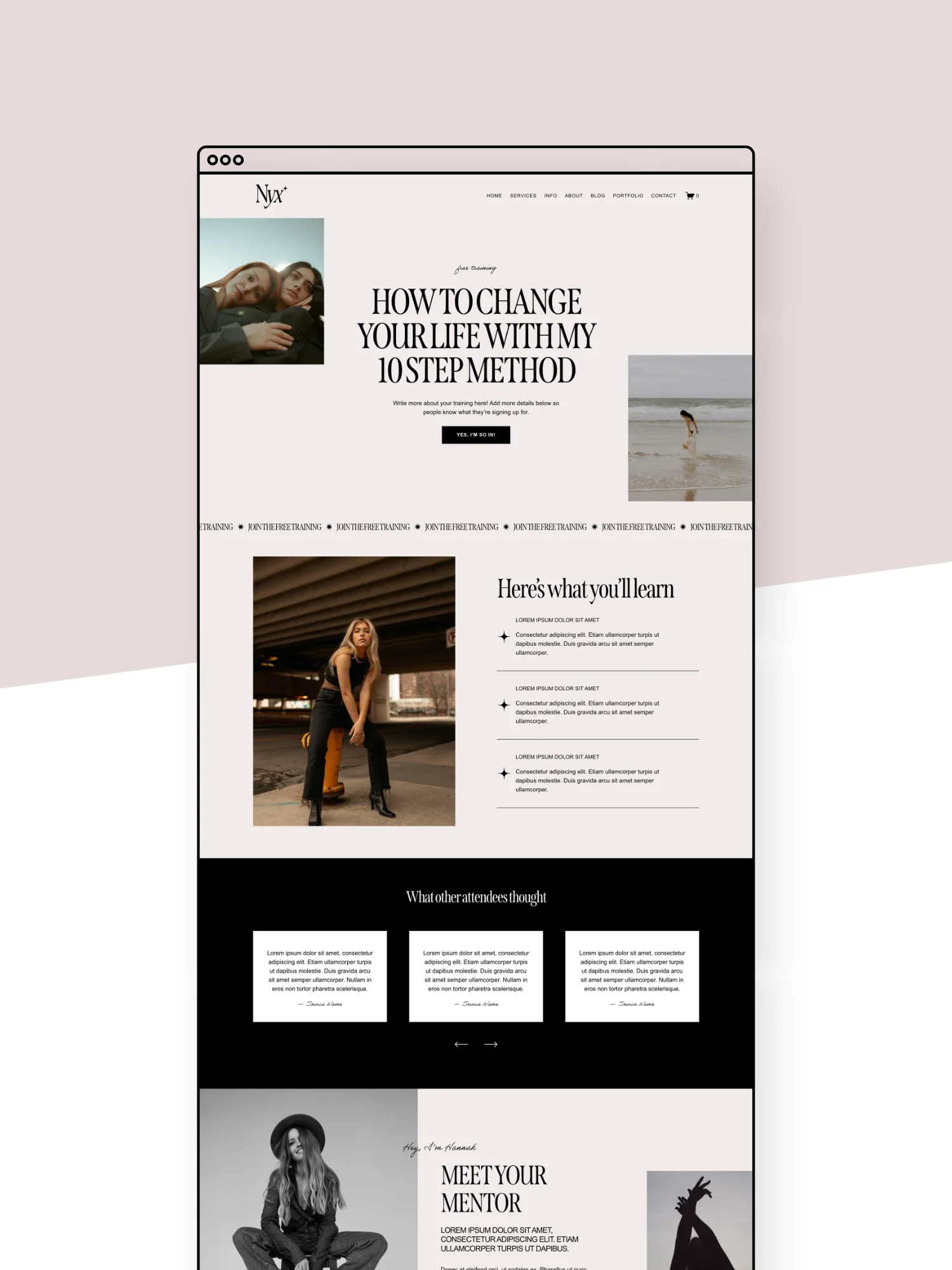 Nyx Freebie Page Template