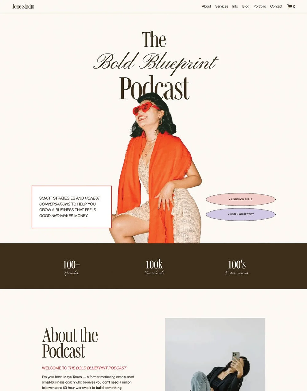 Josie Podcast Page Template