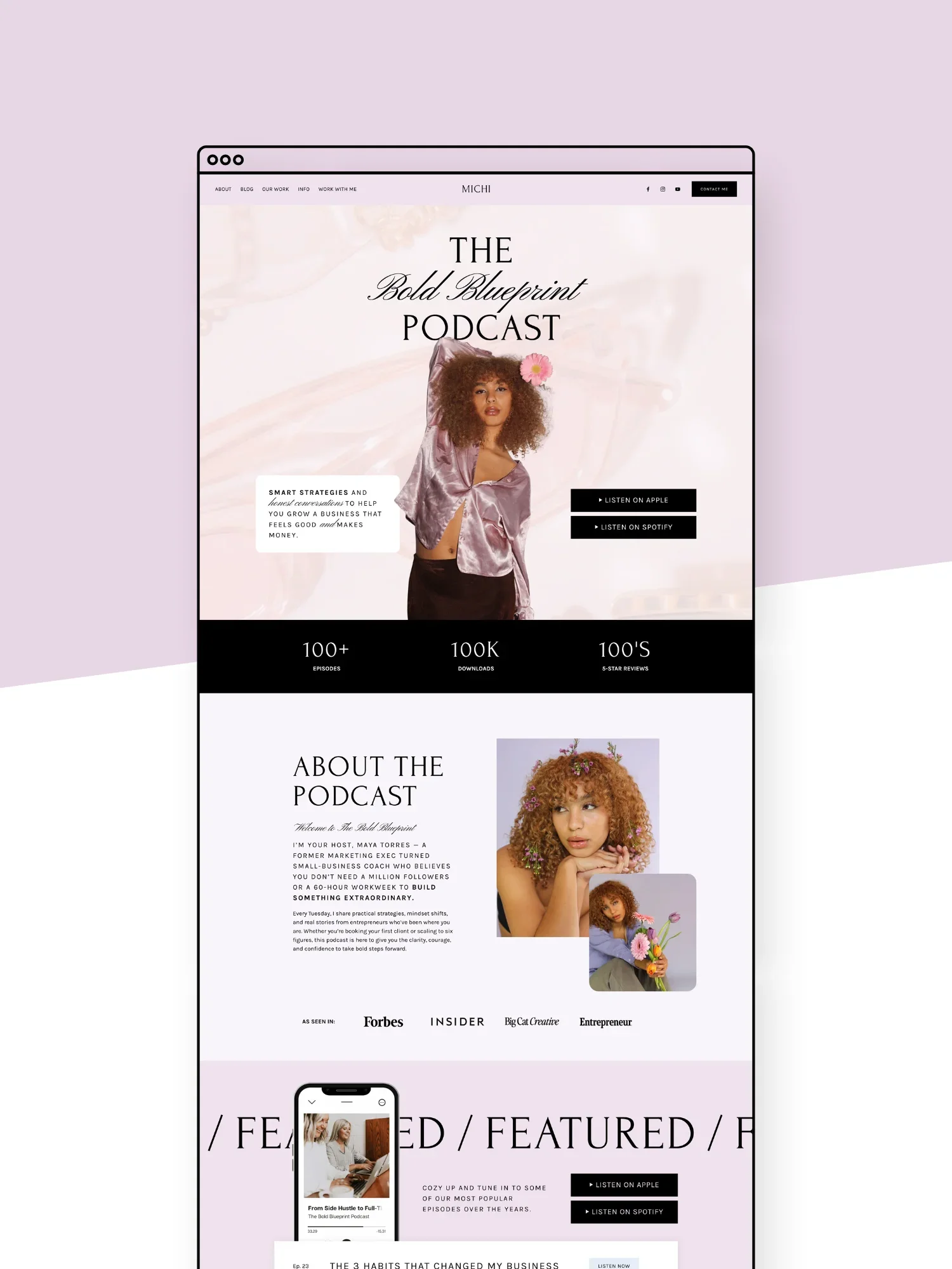 Michi Podcast Page Template
