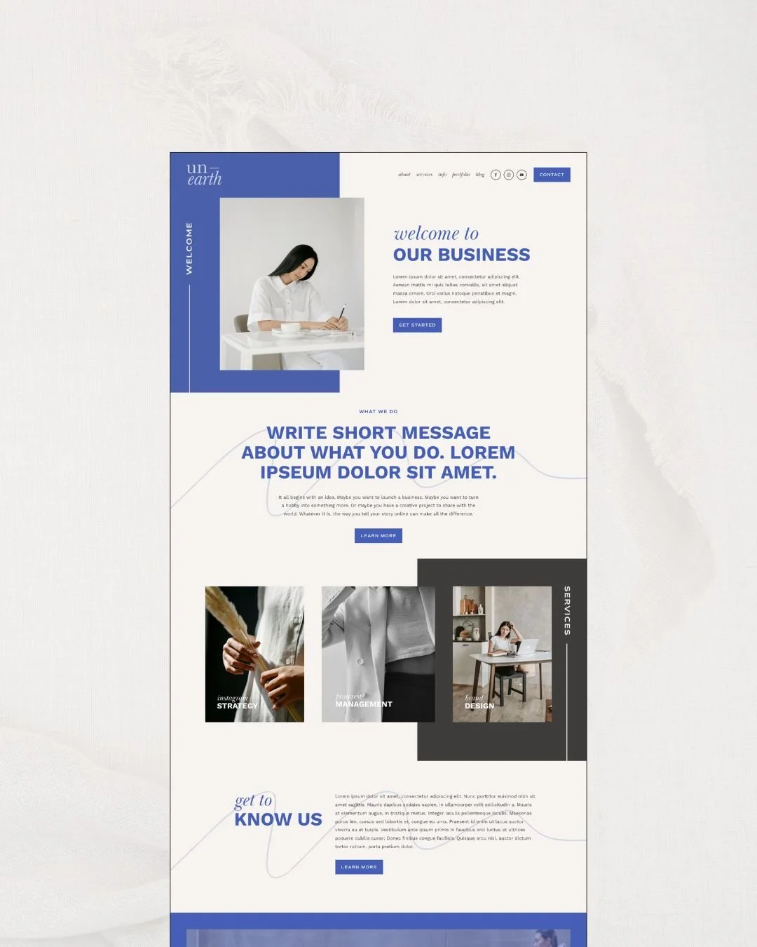 Unearth Squarespace Template by Big Cat Creative