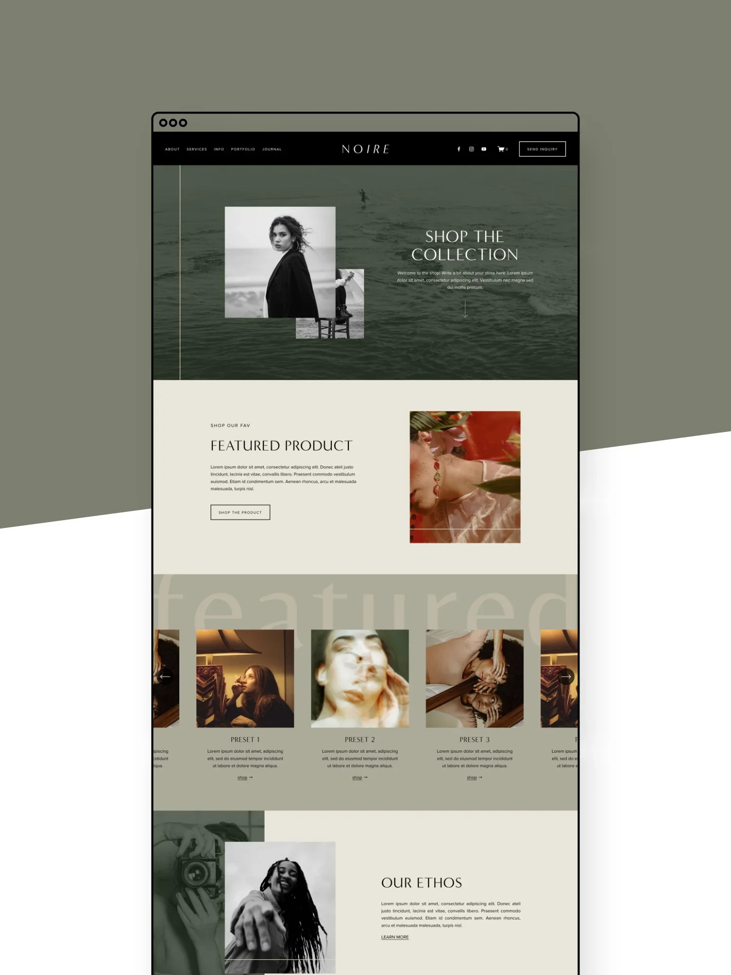 Noire Shop Page Template