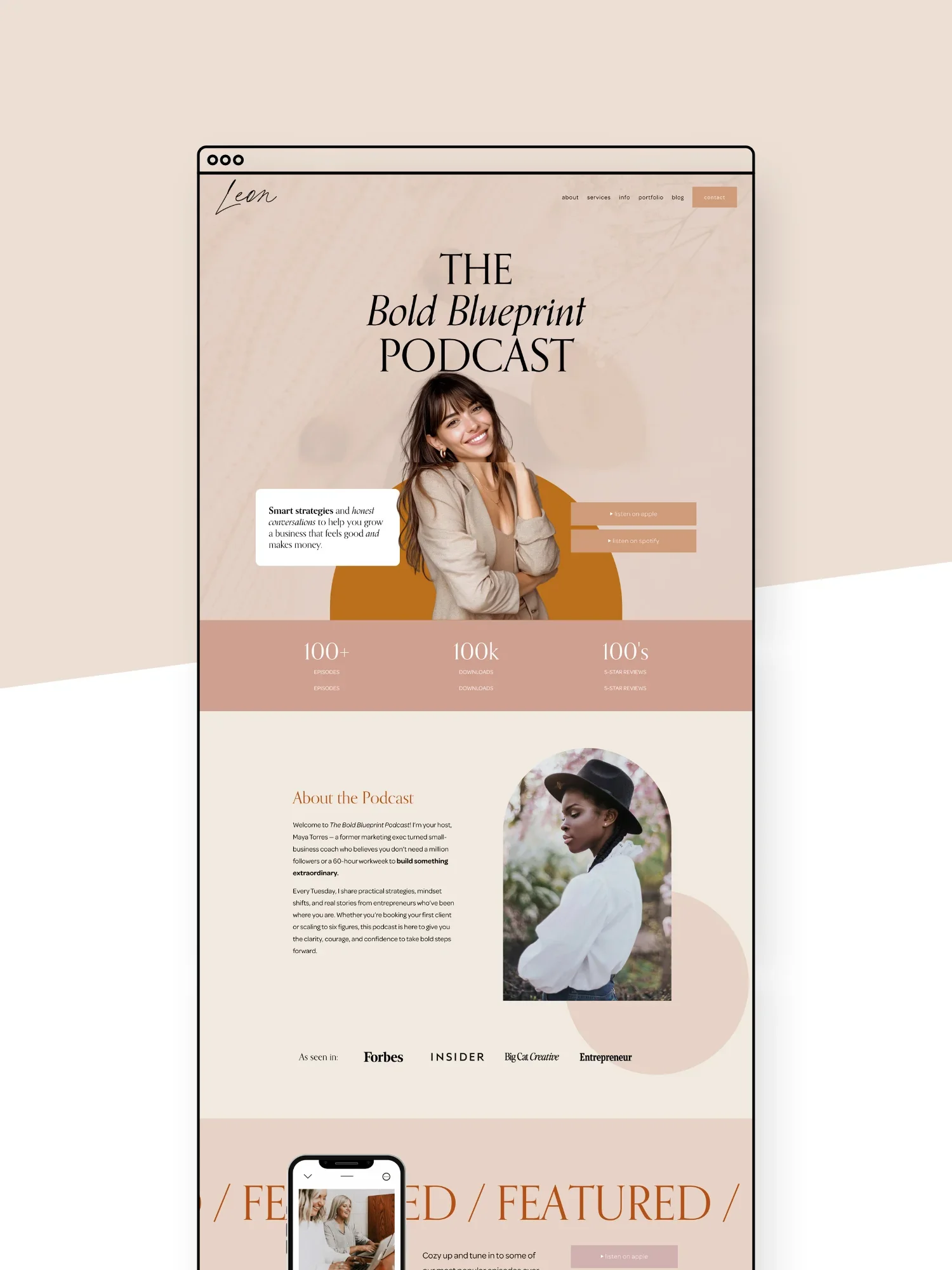 Leon Podcast Page Template