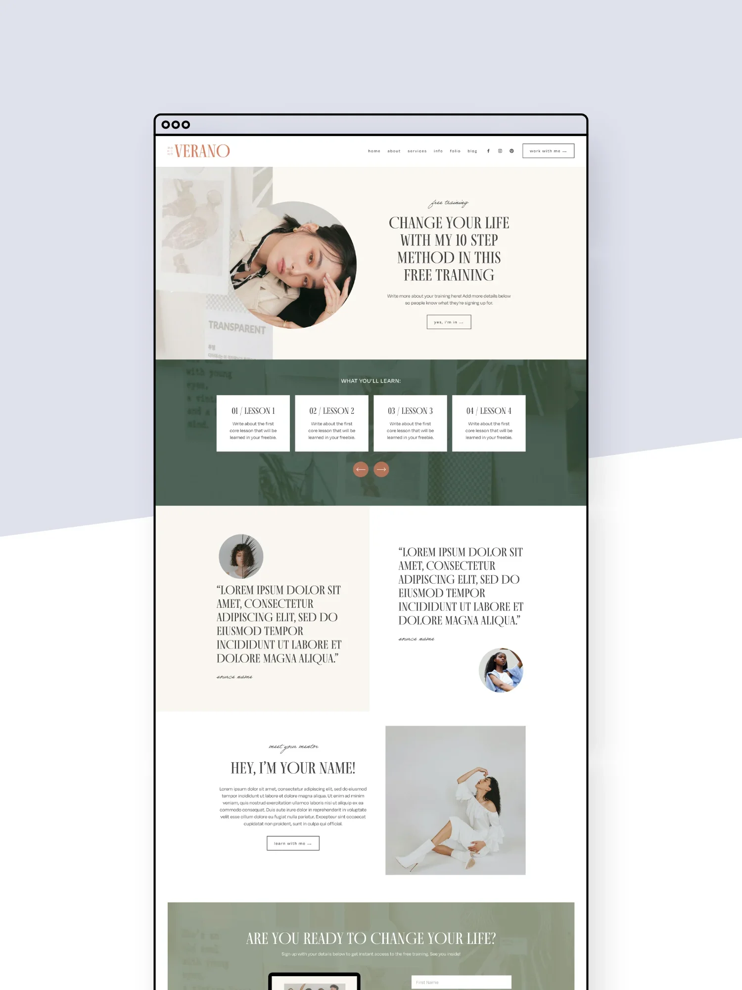 Verano Freebie Page Template